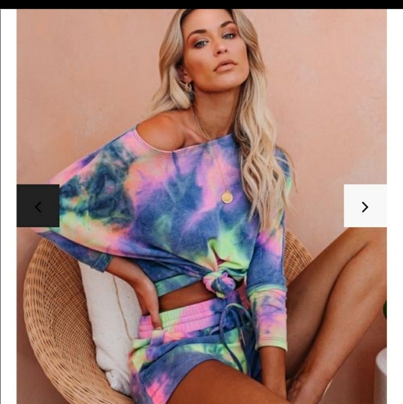 Vici Other - Vici Tie Dye Shorts and Top Lounge Comfy Set